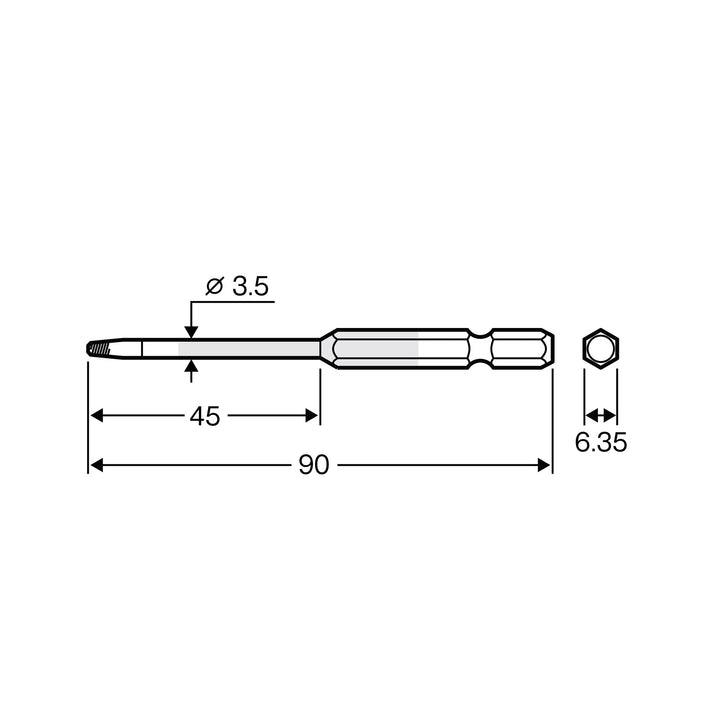 アネックス(Anex) ANHD-290 なめたネジはずしビット 段付タイプ 1本組 全長90ｍｍ M3.5～5ネジ対応 - MisakaZoo