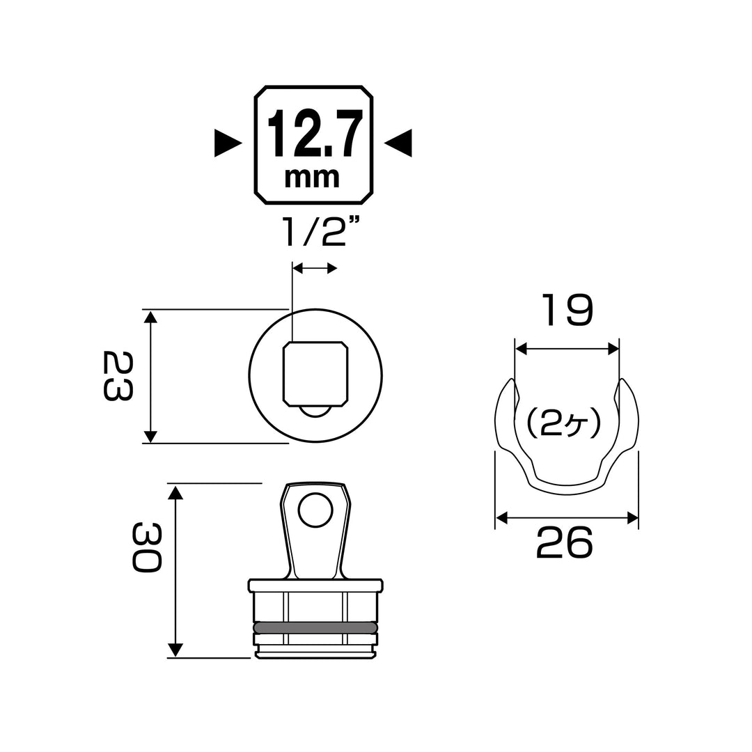ANEX AOA-19AD4 Offset Adapter for 19mm, 12.7mm (1/2") Adapter - MisakaZoo