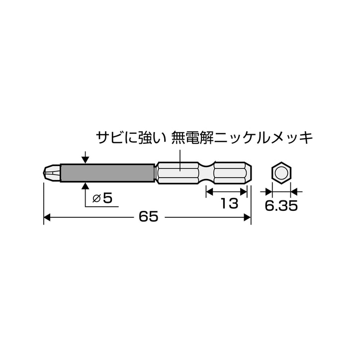 アネックス(Anex) ASP1-2065 スリムチューブカラービット 1本組 ＋2×65 - MisakaZoo