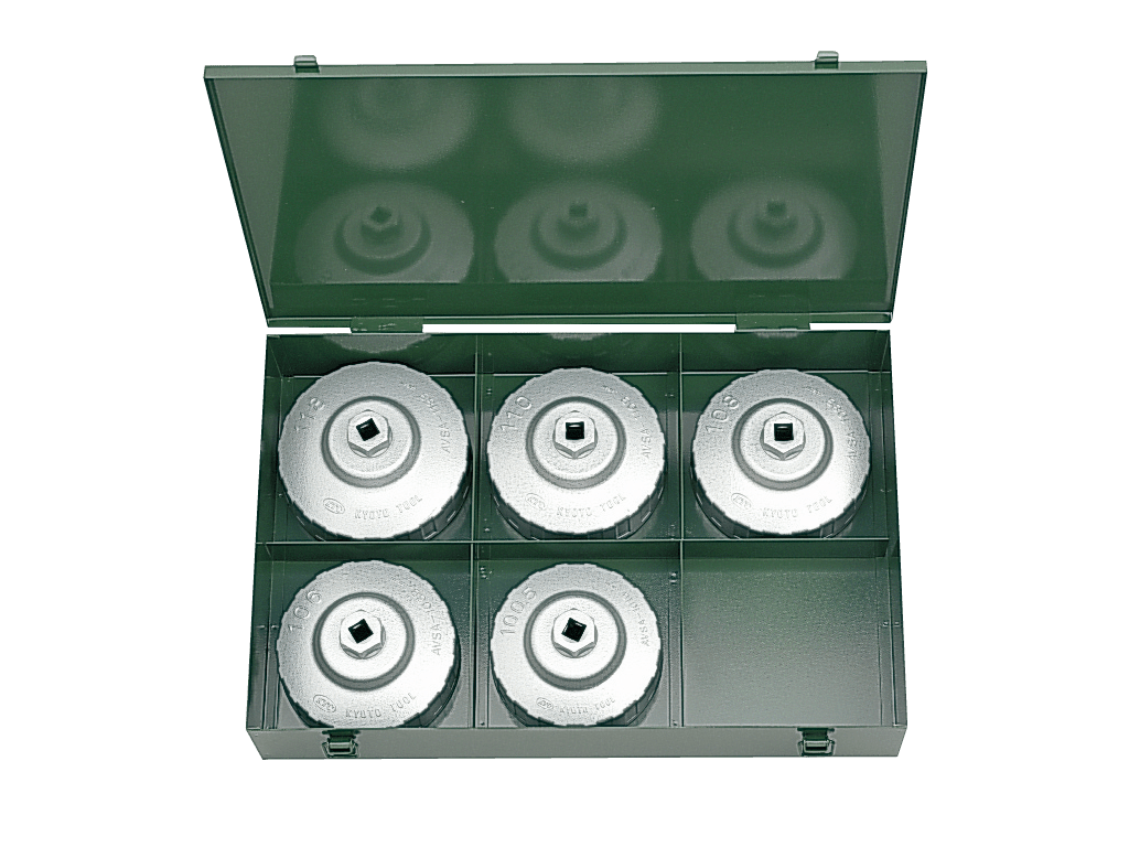 [AVSA5] KTC(京都機械工具)大径用カップ型オイルフィルタレンチセット[5コ組] セット品5点 - MisakaZoo