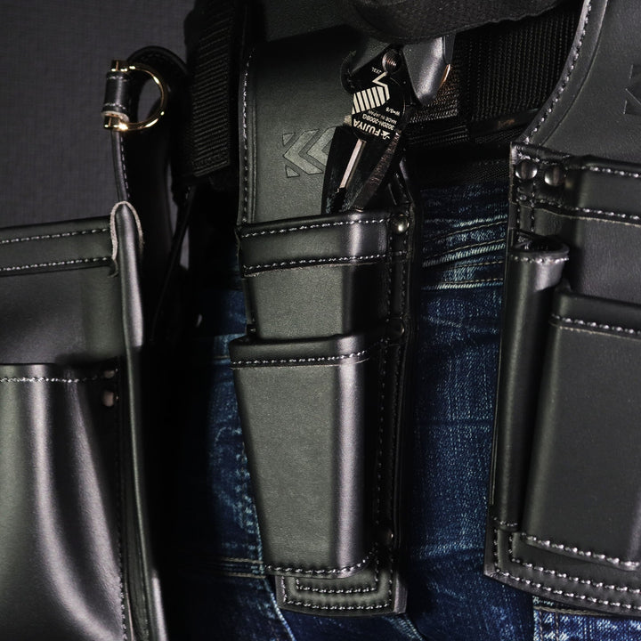 [AH-63BG] KUROKIN 黒金(Black & Gold) ホルダー3段 LIGHT PU LEATHER SERIES 単品1個