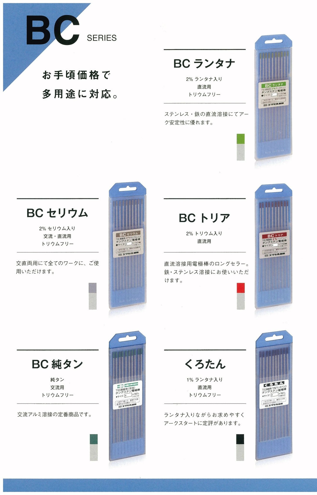 [BC 純タン] エクセル貿易(EXE) 溶接用タングステン電極棒 中国製 - MisakaZoo