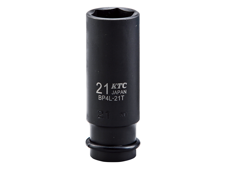 [BP4L-21TP] KTC(京都機械工具)12.7sq.インパクトレンチ用ソケット（ディープ薄肉）ピン・リング付（サイズ21mm） 単品1個 - MisakaZoo