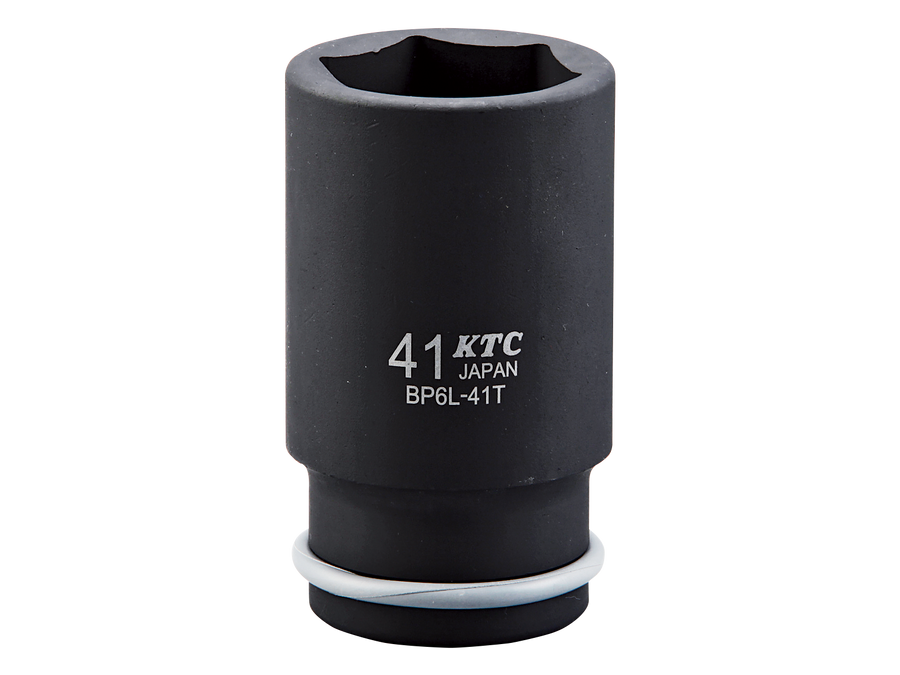 [BP6L-26TP] KTC(京都機械工具)19.0sq.インパクトレンチ用ソケット（ディープ薄肉）ピン・リング付（対辺26mm・全長100mm） 単品1個 - MisakaZoo