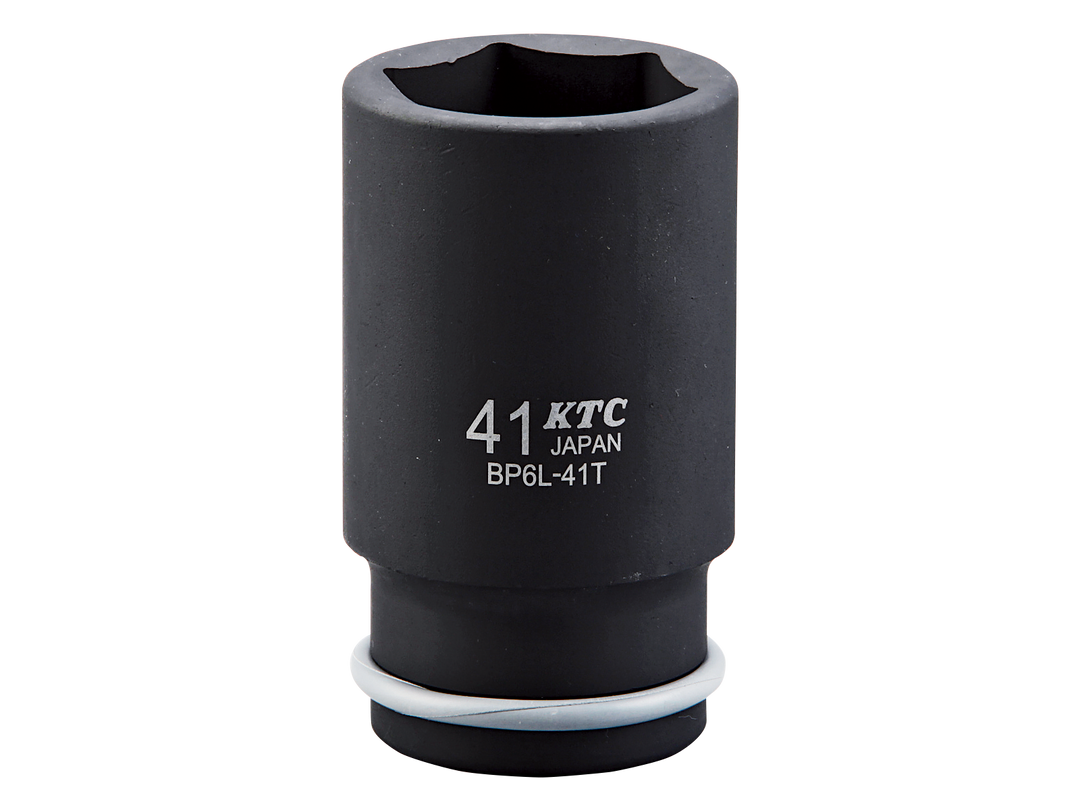 [BP6L-32TP] KTC(京都機械工具)19.0sq.インパクトレンチ用ソケット（ディープ薄肉）ピン・リング付（対辺32mm・全長100mm） 単品1個 - MisakaZoo
