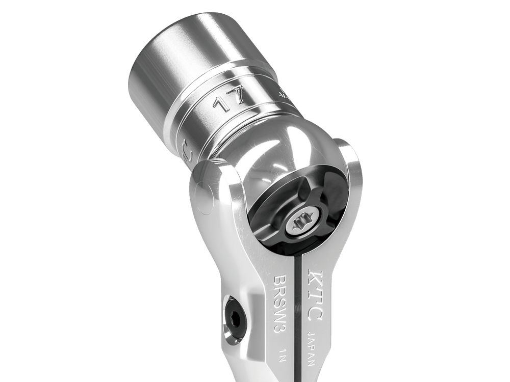 [BRSW3] KTC(京都機械工具)9.5sq.スイベルラチェットハンドル（全長180mm） 単品1本 - MisakaZoo