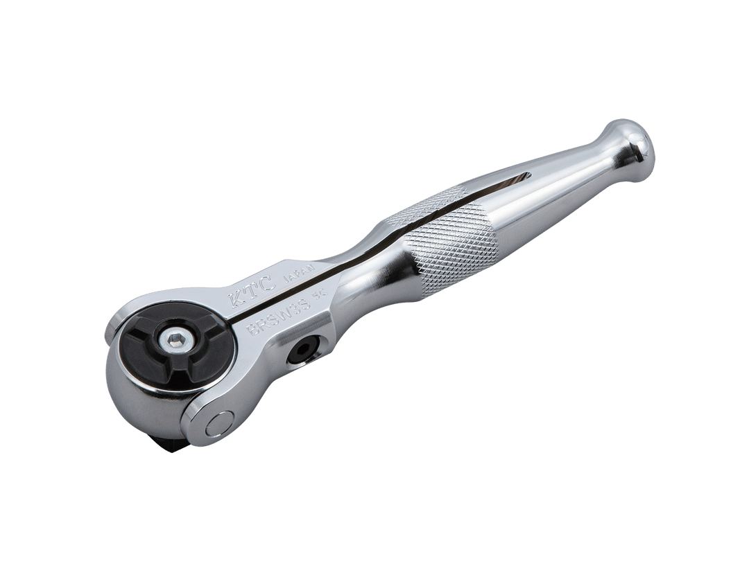 [BRSW3S] KTC(京都機械工具)9.5sq.ショートスイベルラチェットハンドル（全長120mm） 単品1本 - MisakaZoo