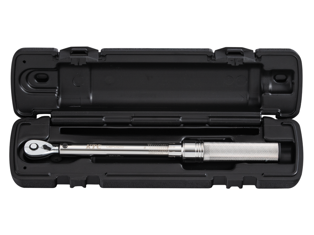 [CMPC0253] KTC(京都機械工具)9.5sq.プレセット型トルクレンチ（5〜25N・m 全長282mm） 単品1本