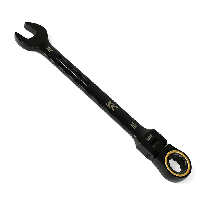 [CWL-12-BG] KUROKIN 黒金(Black & Gold) 首振りラチェットコンビネーションレンチ 12mm 単品1丁 - MisakaZoo
