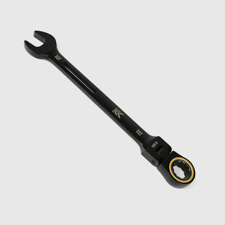 [CWL-12-BG] KUROKIN 黒金(Black & Gold) 首振りラチェットコンビネーションレンチ 12mm 単品1丁 - MisakaZoo