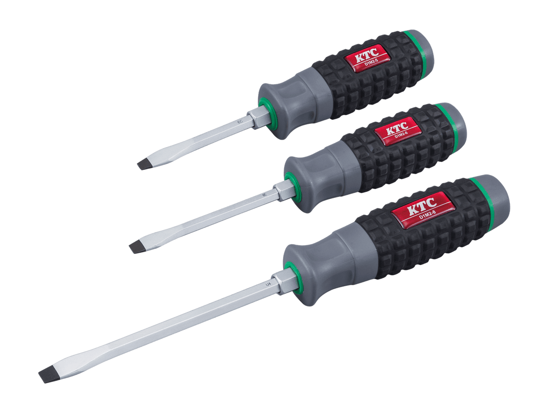[D1M2-6] KTC(京都機械工具)樹脂柄ドライバ マイナス貫通タイプ（対辺10mm・全長210mm） 単品1本 - MisakaZoo