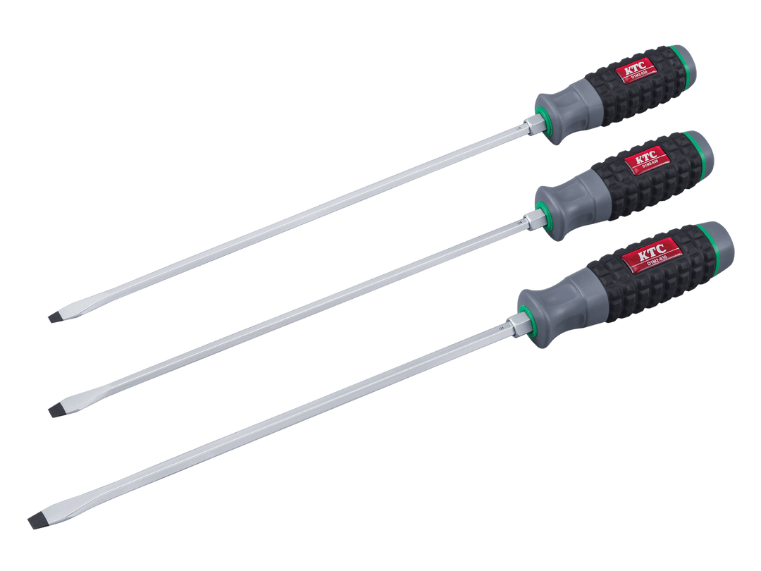 [D1M2-630] KTC(京都機械工具)樹脂柄ドライバロング軸 マイナス貫通タイプ（対辺10mm・全長410mm） 単品1本 - MisakaZoo