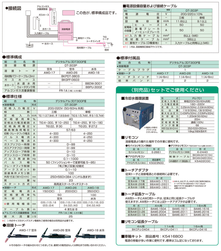 ダイヘン 直流TIG溶接機 デジタルアルゴ DT300PⅢ 空冷仕様