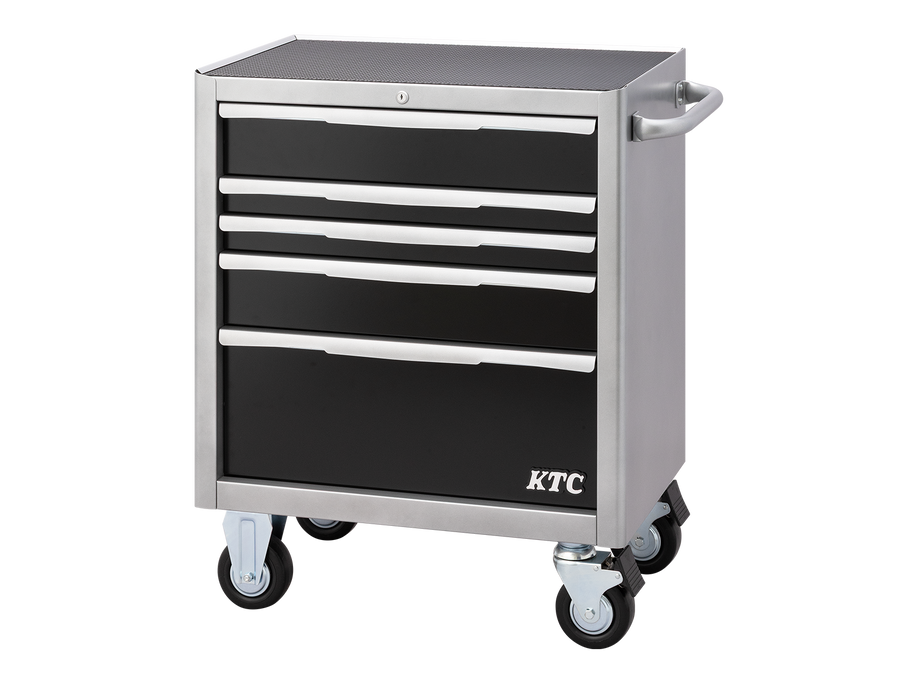 [EKW-1105SBK] KTC(京都機械工具)ローラーキャビネット（上段深型5段5引出し）（W740×D470×H910 シルバー×ブラック） 単品1台