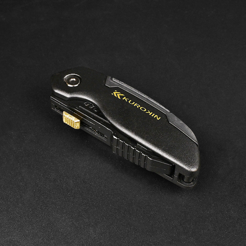 [FK12-BG] KUROKIN 黒金(Black & Gold) 電工ユーティリティナイフ（折りたたみタイプ） 単品1丁 - MisakaZoo