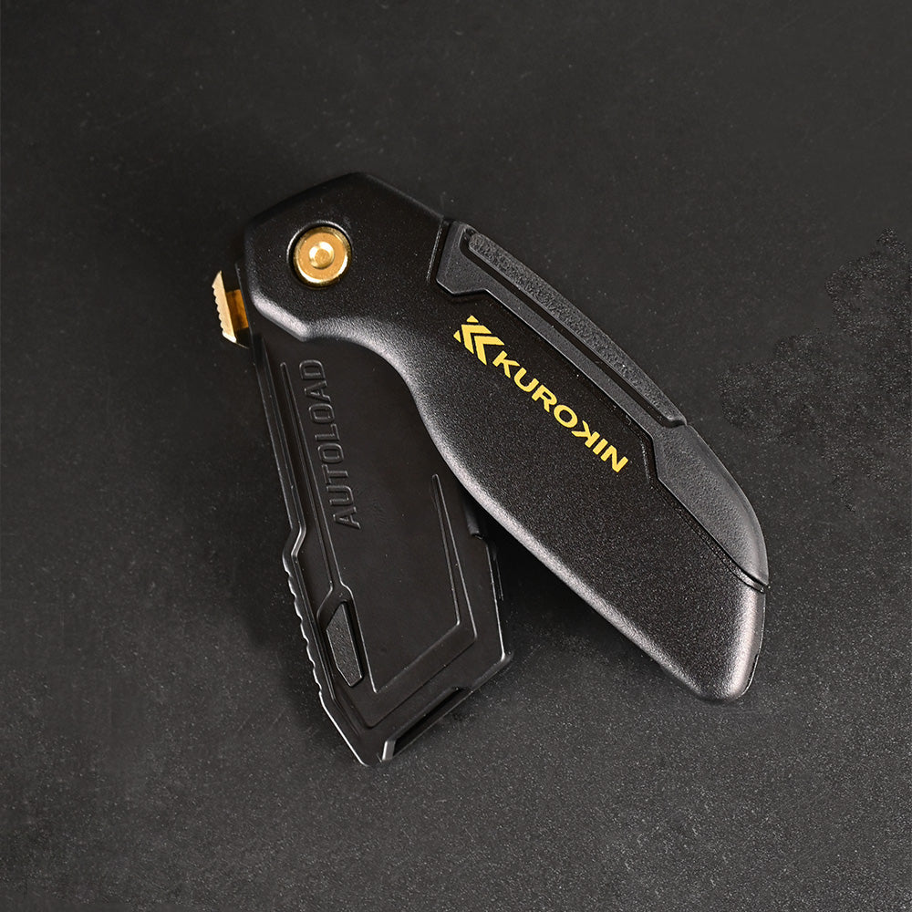 [FK12-BG] KUROKIN 黒金(Black & Gold) 電工ユーティリティナイフ（折りたたみタイプ） 単品1丁 - MisakaZoo