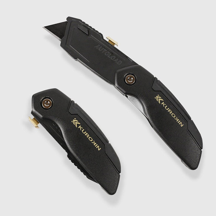 [FK12-BG] KUROKIN 黒金(Black & Gold) 電工ユーティリティナイフ（折りたたみタイプ） 単品1丁 - MisakaZoo