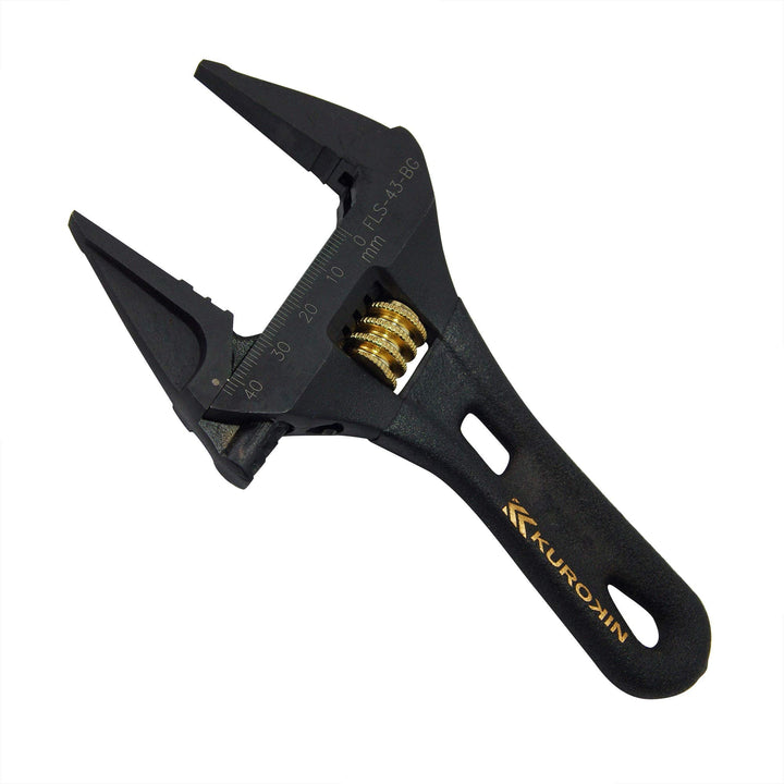 [FLS-43-BG] KUROKIN (Black & Gold) Light Short Adjustable Wrench (with Grip) Jaw Opening 43mm