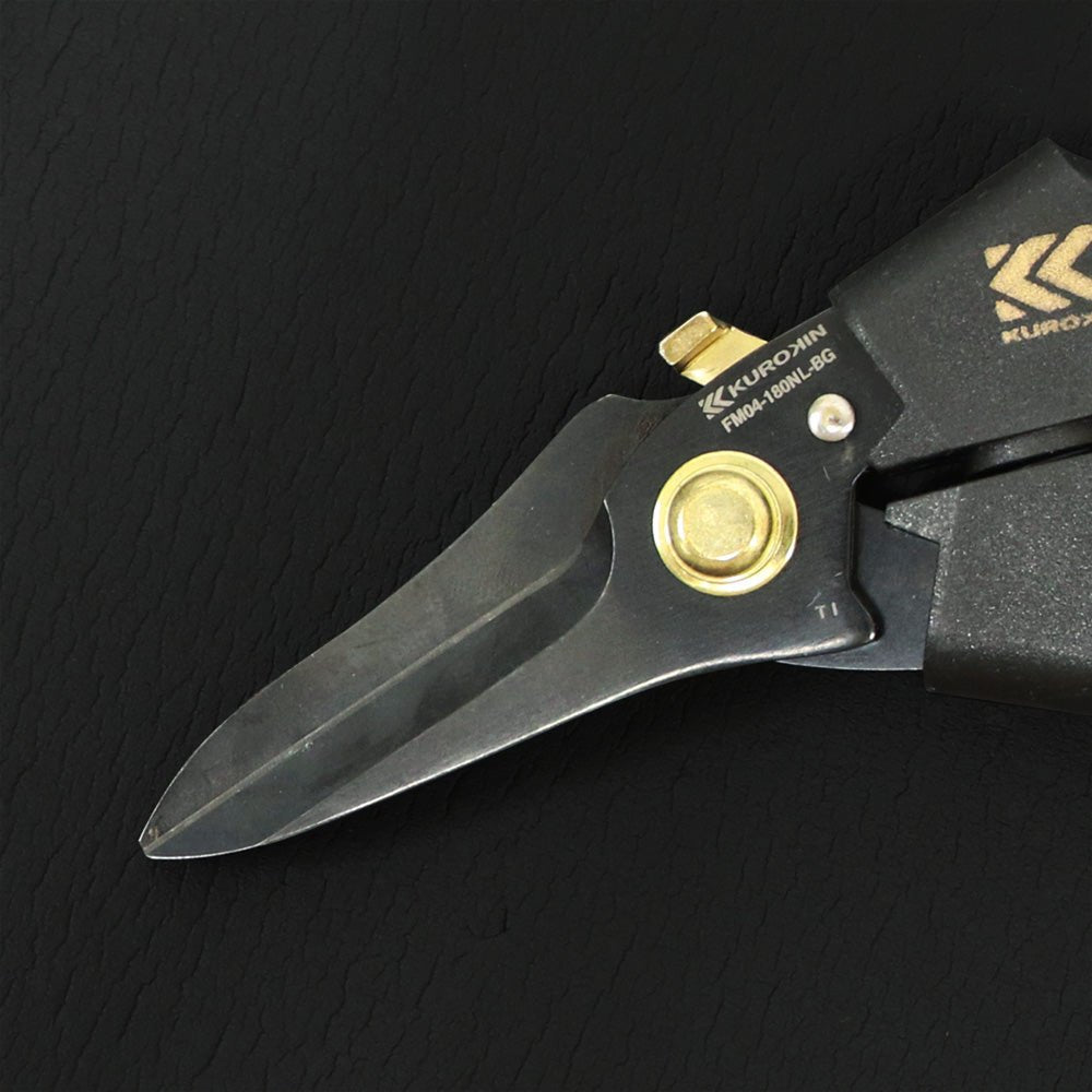 [FM04-180NL-BG] KUROKIN 黒金(Black & Gold) 電工ストレートバサミ ロック付 単品1丁 - MisakaZoo