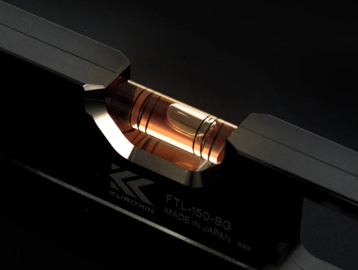 [FTL-100-BG] KUROKIN 黒金(Black & Gold) アルミ水平器（二穴・スリム）100mm 単品1個 - MisakaZoo