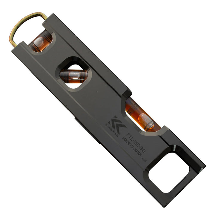 [FTL-150-BG] KUROKIN 黒金(Black & Gold) アルミ水平器（二穴・スリム）150mm 単品1個 - MisakaZoo