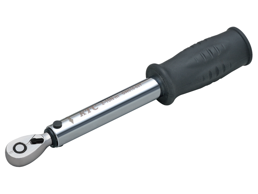 [GW010-02T] KTC(京都機械工具)6.3sq.プレロック型（単能型）トルクレンチ（2〜10N・m 全長220.8mm） 単品1本