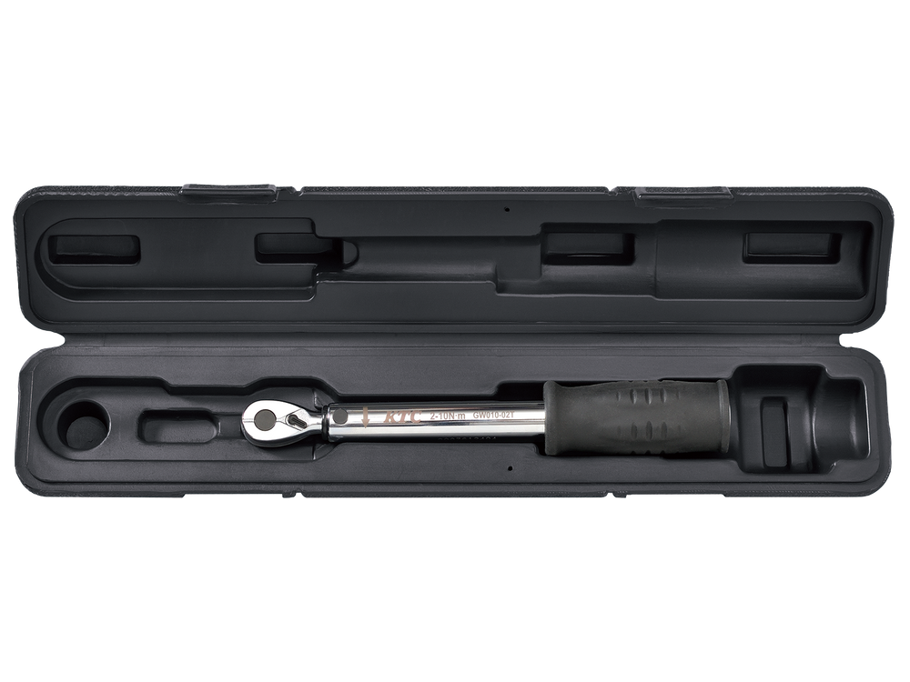 [GW010-02T] KTC(京都機械工具)6.3sq.プレロック型（単能型）トルクレンチ（2〜10N・m 全長220.8mm） 単品1本