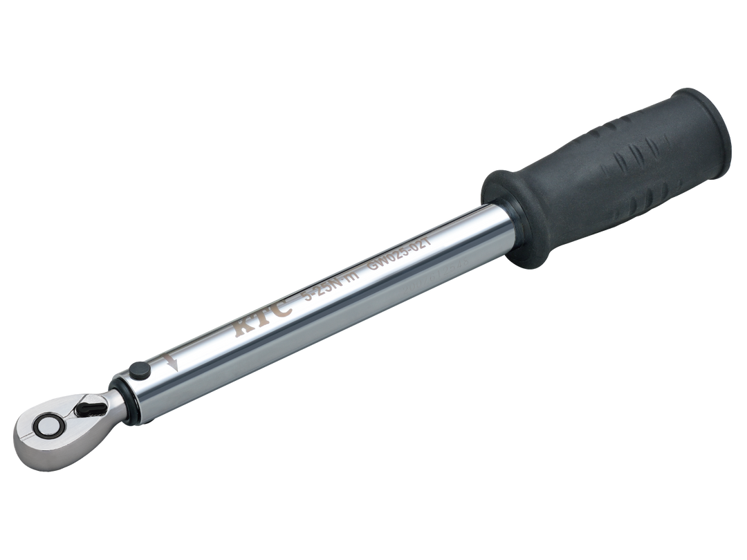 [GW025-02T] KTC(京都機械工具)6.3sq.プレロック型（単能型）トルクレンチ（5〜25N・m 全長271.7mm） 単品1本