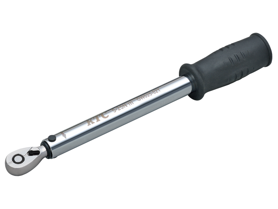 [GW025-02T] KTC(京都機械工具)6.3sq.プレロック型（単能型）トルクレンチ（5〜25N・m 全長271.7mm） 単品1本