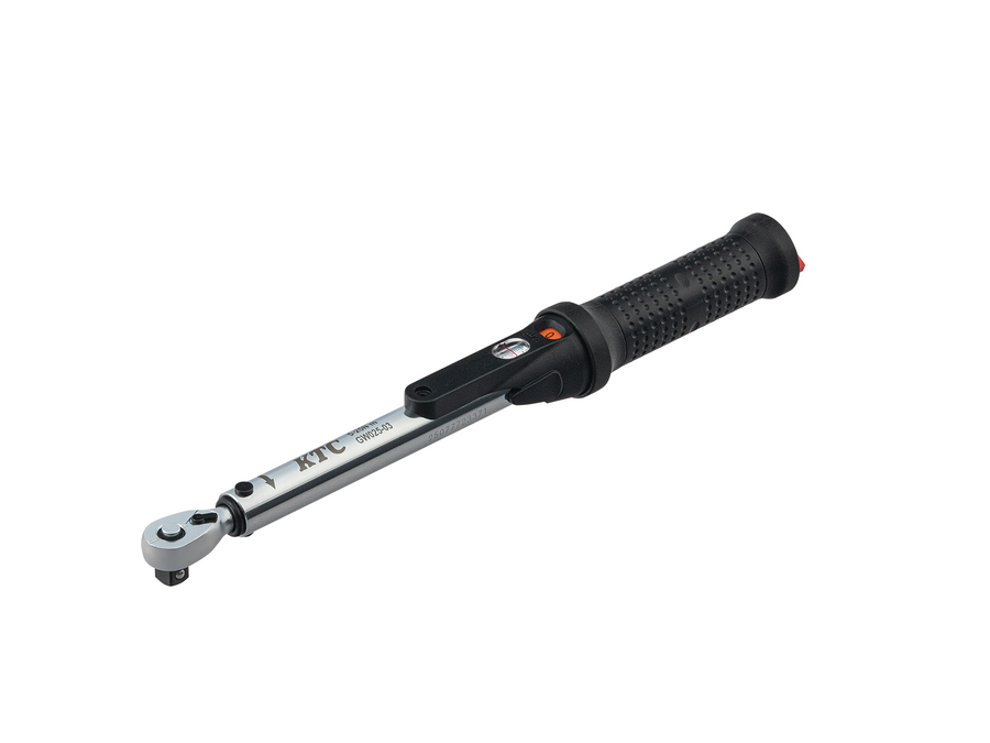 [GW025-03] KTC(京都機械工具)9.5sq.プレセット型トルクレンチ（5〜25N・m 全長317.4mm） 単品1本