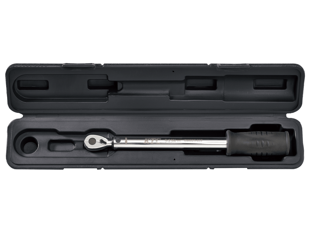 [GW025-03T] KTC(京都機械工具)9.5sq.プレロック型（単能型）トルクレンチ（5〜25N・m 全長271.7mm） 単品1本 - MisakaZoo