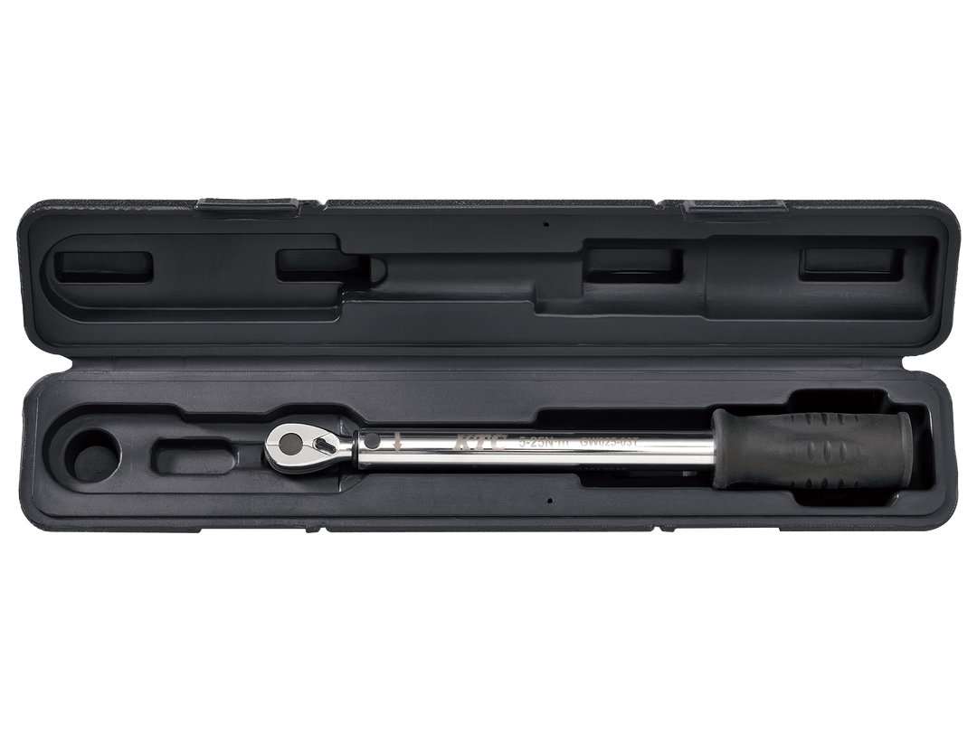[GW025-03T] KTC(京都機械工具)9.5sq.プレロック型（単能型）トルクレンチ（5〜25N・m 全長271.7mm） 単品1本 - MisakaZoo