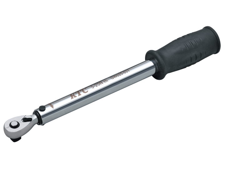 [GW025-03T] KTC(京都機械工具)9.5sq.プレロック型（単能型）トルクレンチ（5〜25N・m 全長271.7mm） 単品1本 - MisakaZoo