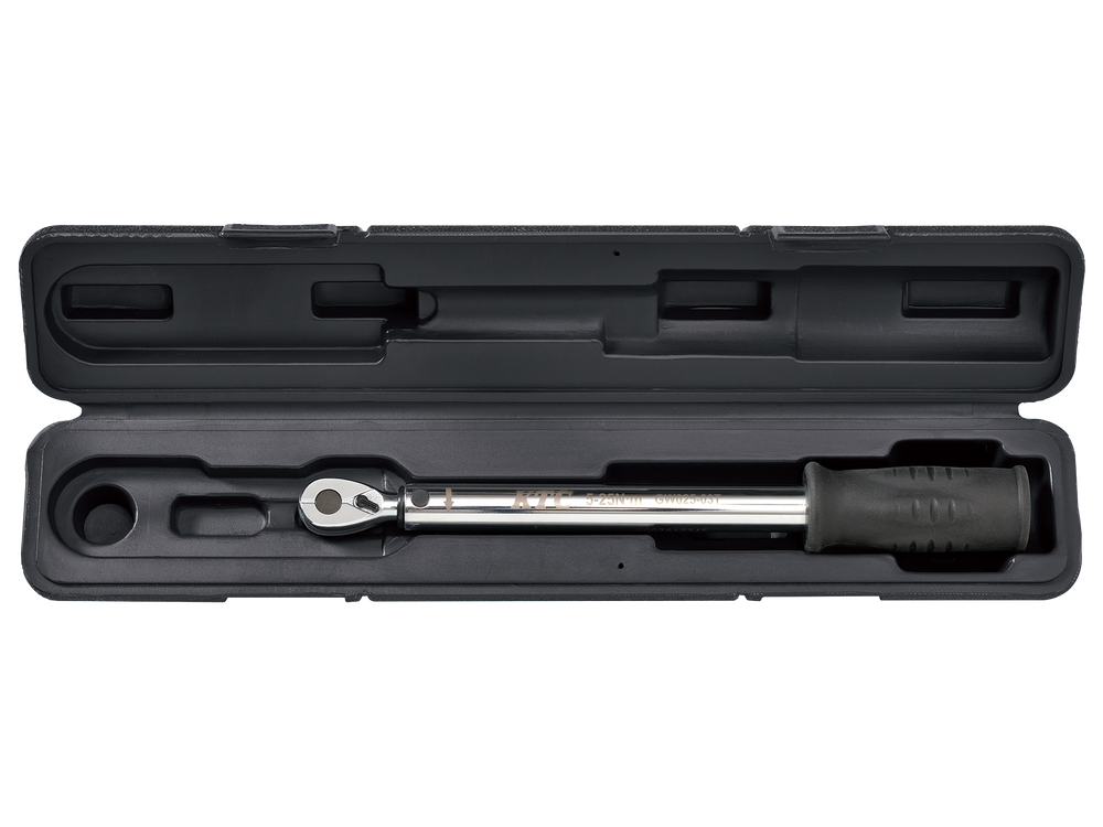 [GW025-03T] KTC(京都機械工具)9.5sq.プレロック型（単能型）トルクレンチ（5〜25N・m 全長271.7mm） 単品1本