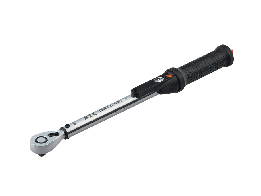 [GW050-03] KTC(京都機械工具)9.5sq.プレセット型トルクレンチ（10〜50N・m 全長374.9mm） 単品1本