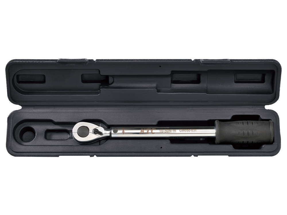 [GW050-03T] KTC(京都機械工具)9.5sq.プレロック型（単能型）トルクレンチ（10〜50N・m 全長289.2mm） 単品1本
