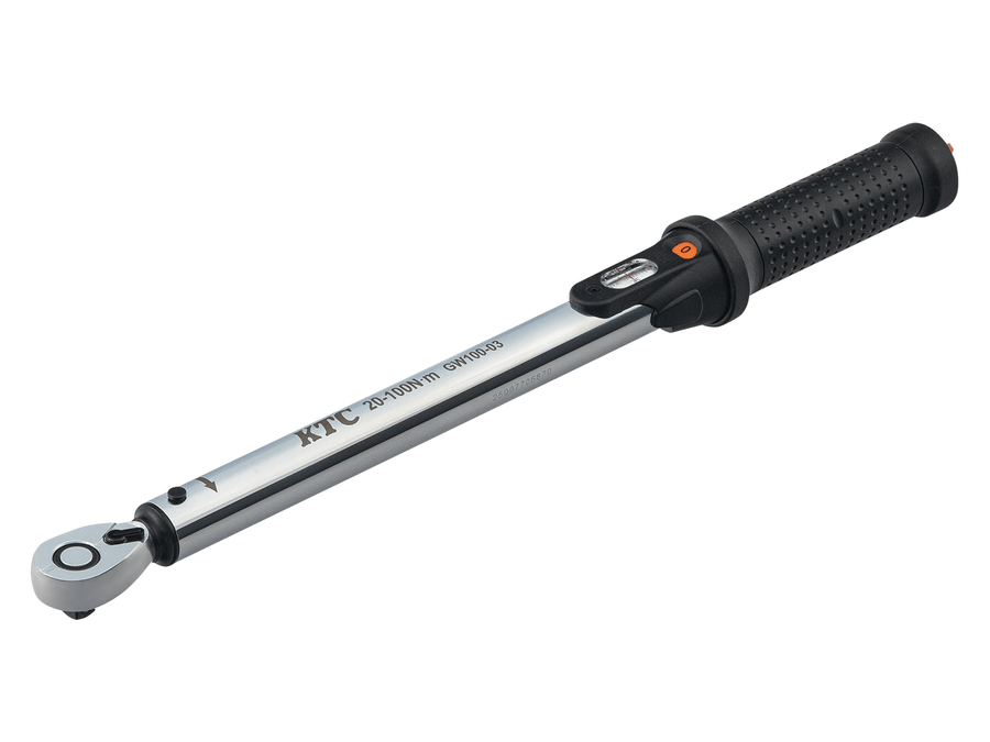[GW100-03] KTC(京都機械工具)9.5sq.プレセット型トルクレンチ（20〜100N・m 全長446.9mm） 単品1本 - MisakaZoo
