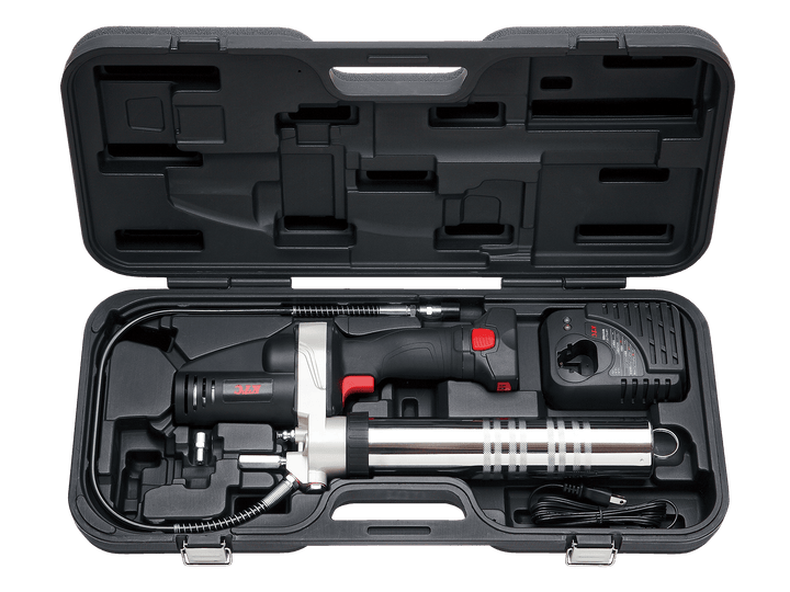 [JTAE911] KTC(京都機械工具)コードレスグリースガンセット（本体・フレキシブルノズル・ノズル変換アダプタ・バッテリーパック・充電器・樹脂ケース） セット品6点 - MisakaZoo