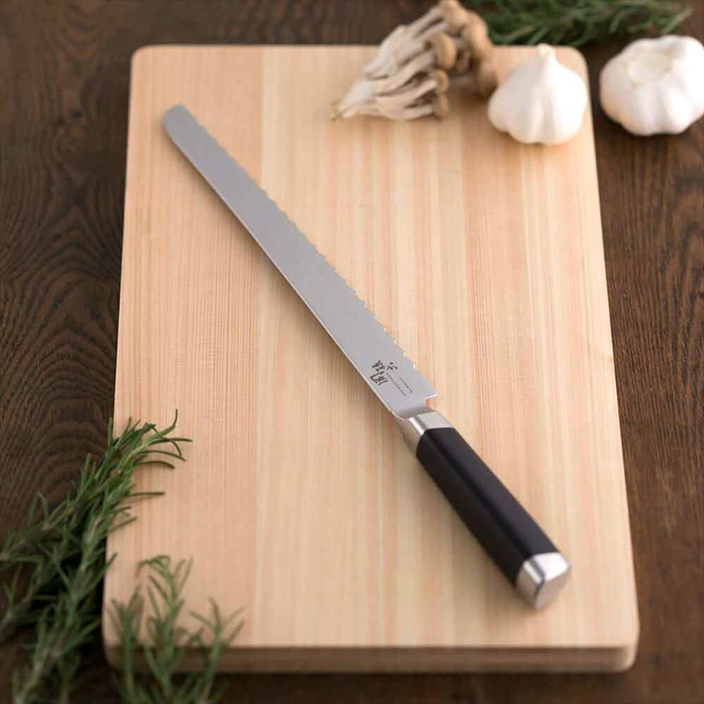 貝印(KAI) 関孫六 ダマスカス パン切りナイフ 240mm ステンレスクラッド複合材 JDM - MisakaZoo