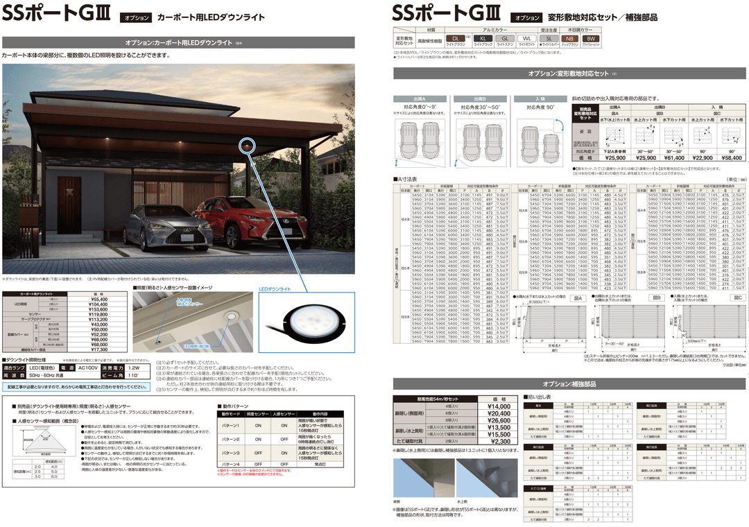 [L55-W55SA｜サイズ5432mm x 5470mm｜Aタイプ基本セット 2台用] ダイセン(Daisen) カーポート SSポートGIII 耐積雪100cmタイプ - MisakaZoo