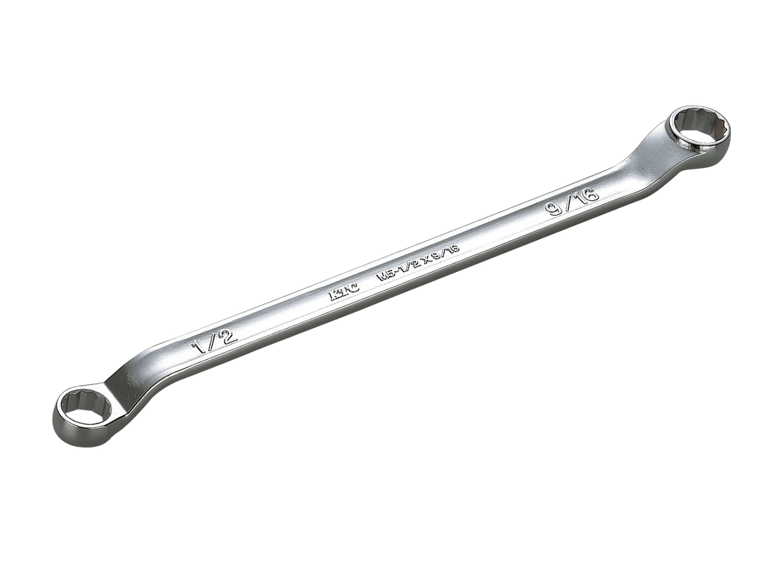 [M5-5/8X3/4] KTC(京都機械工具)45°×6°ロングめがねレンチ インチサイズ（対辺5/8×3/4インチ） 単品1本 - MisakaZoo