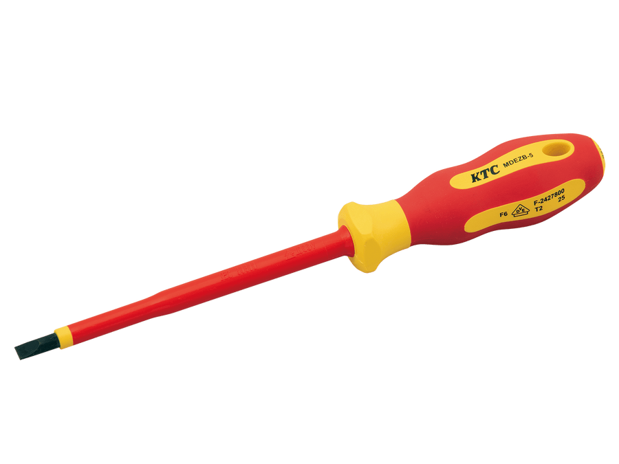 [MDEZB-5] KTC(京都機械工具)絶縁ドライバ マイナス非貫通タイプ（ℓ125） 単品1本 - MisakaZoo
