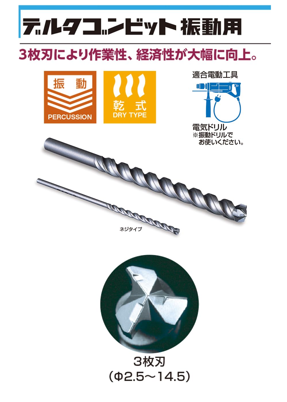 [MisakaZoo 2本セット MO-Pack] ミヤナガ DLS100 デルタゴンビット振動用(ネジタイプ）刃先径10.0mm 全長150mm 有効長90mm - MisakaZoo