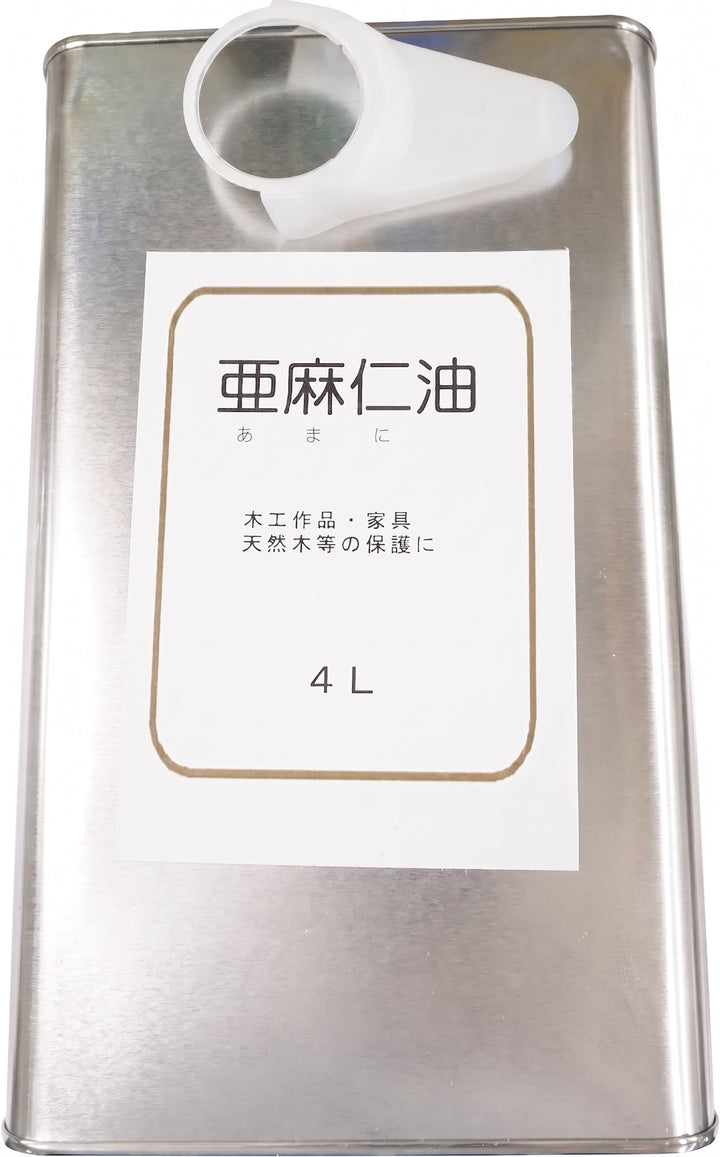 [MisakaZoo 石油缶ベロ付きセット MO-Pack] 亜麻仁油 天然植物油脂油性塗料 4L缶 クリア - MisakaZoo