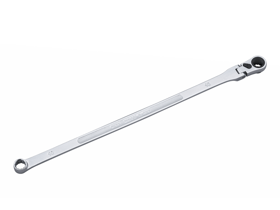 [MR15LA-10F] KTC(京都機械工具)超ロングラチェットめがねレンチ（首振りタイプ）（対辺10mm・全長315mm・D115.7） 単品1本 - MisakaZoo