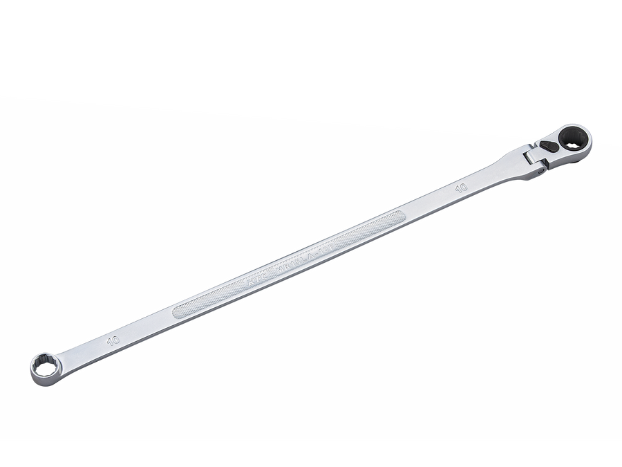 [MR15LA-10F] KTC(京都機械工具)超ロングラチェットめがねレンチ（首振りタイプ）（対辺10mm・全長315mm・D115.7） 単品1本 - MisakaZoo