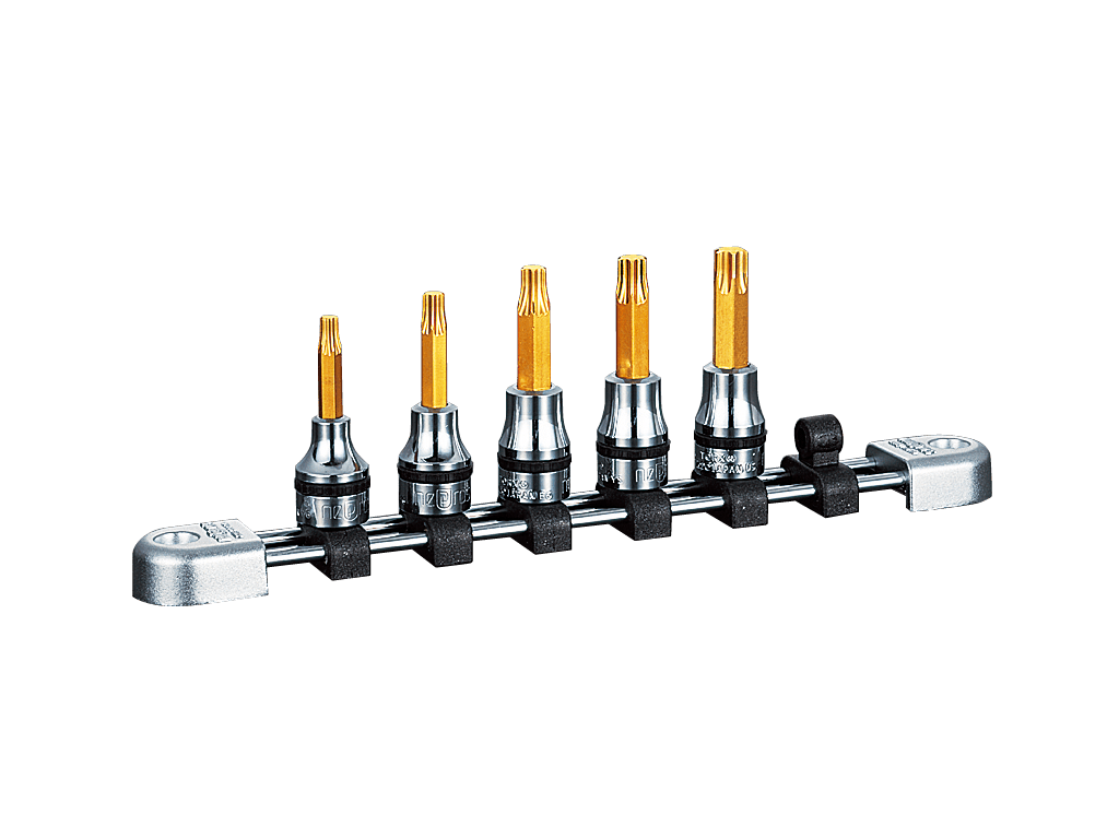 [NTQ6T05A] Nepros(ネプロス)9.5sq.T型トルクスビットソケットセット[5コ組] セット品5個 - MisakaZoo