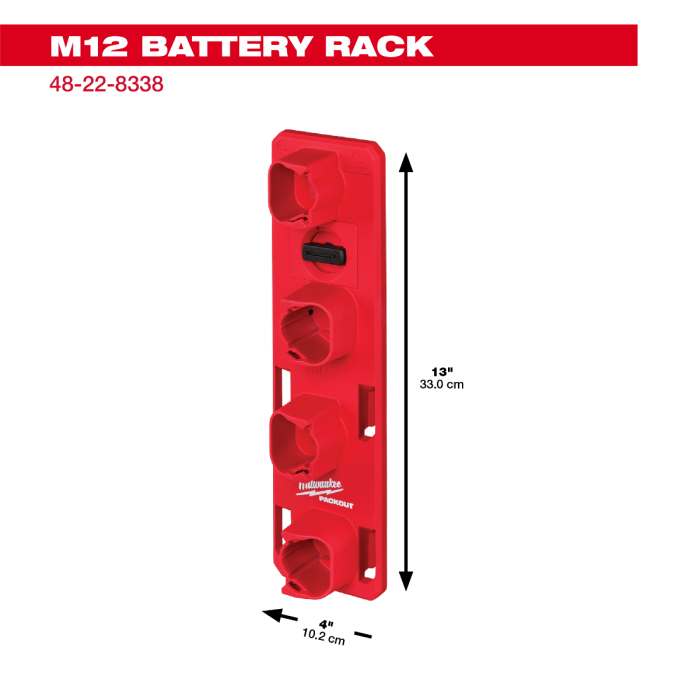 「PackOut」 Milwaukee Tool | ミルウォーキーツール PACKOUT™ M12 バッテリーホルダー 48-22-8338