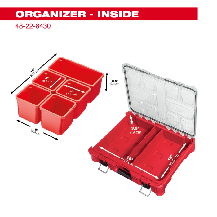 "PackOut" Milwaukee gereedschap |Milwaukee gereedschap PACKOUT™ organizer (MMaat) 48-22-8430