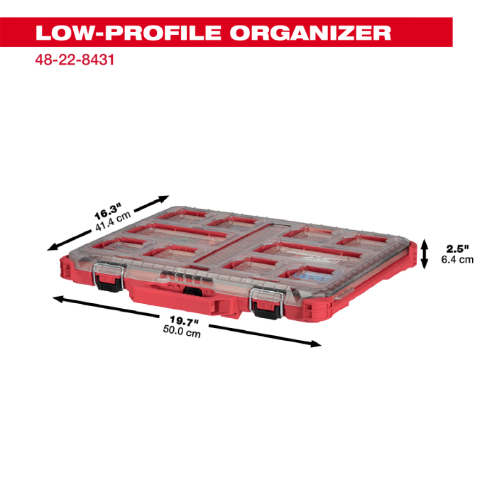 Outil Milwaukee « PackOut » | Organisateur Milwaukee Tool PACKOUT™ à profil bas (MTaille) 48-22-8431